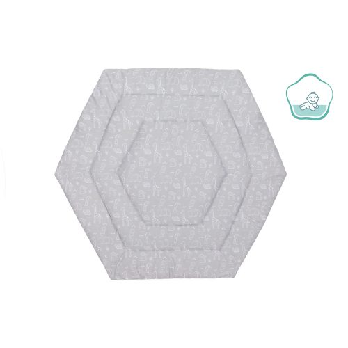 Fillikid betét hatszögletű utazójárókába 124cm átmérőjű szürke Safari 1121-77