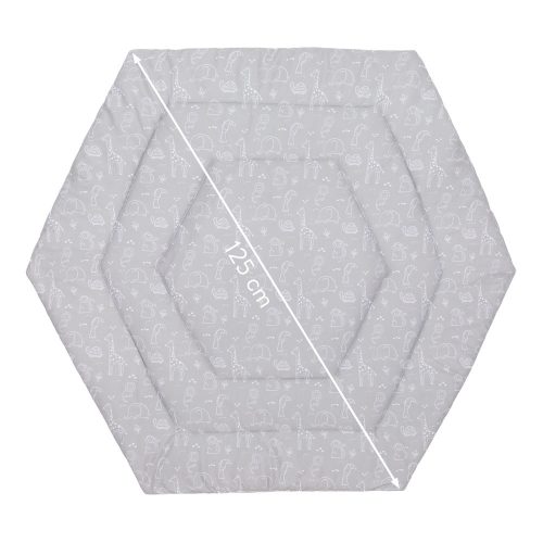 Fillikid betét hatszögletű utazójárókába 124cm átmérőjű szürke Safari 1121-77
