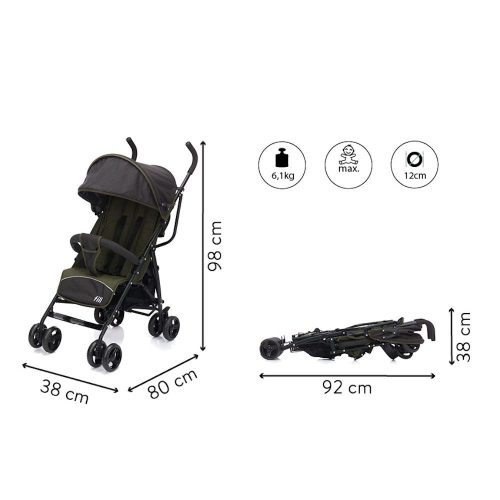 Fill sportbabakocsi Glider olíva-szürke 107-54