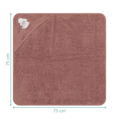Fillikid kapucnis törölköző 75x75 nyuszi rózsaszín 1032-52