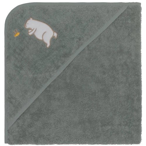 Fillikid kapucnis törölköző 75x75 maci zöld 1032-54