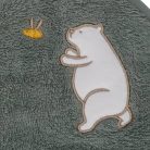 Fillikid kapucnis törölköző 75x75 maci zöld 1032-54