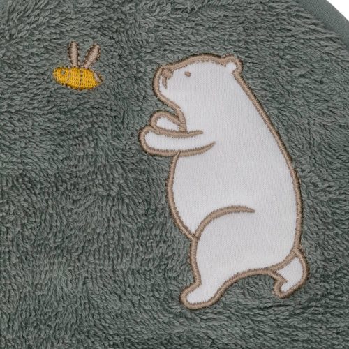 Fillikid kapucnis törölköző 75x75 maci zöld 1032-54