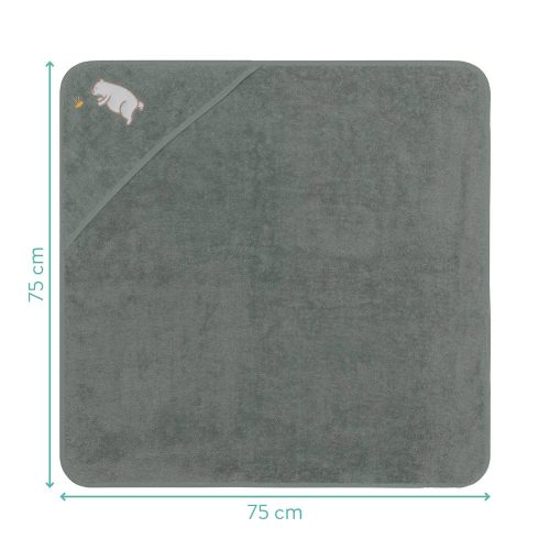 Fillikid kapucnis törölköző 75x75 maci zöld 1032-54