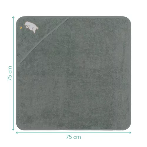 Fillikid kapucnis törölköző 75x75 maci zöld 1032-54