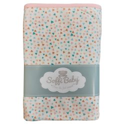   Soffi Baby takaró pamut dupla rózsaszín szívecskék 80x100cm