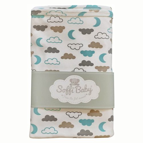 Soffi Baby takaró pamut dupla zöld felhők 80x100cm