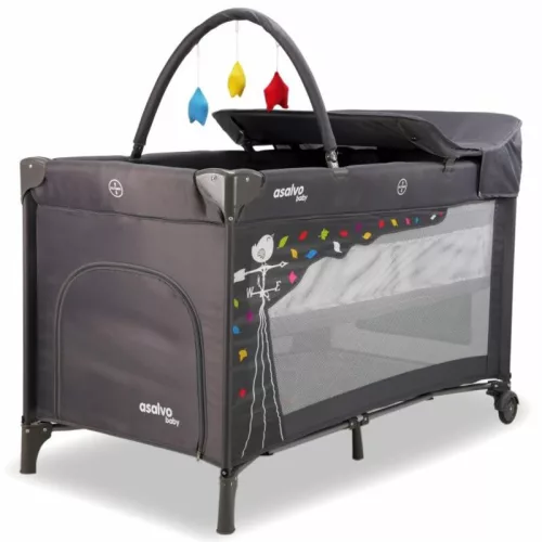 Complet utazóágy pelenkázóval emelhető fekvőrésszel és játékkonzollal