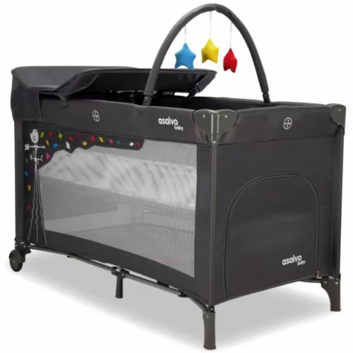 Complet utazóágy pelenkázóval emelhető fekvőrésszel és játékkonzollal