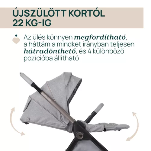 BELLAGIO Trio babakocsi önműködő záródással 22 kg-ig