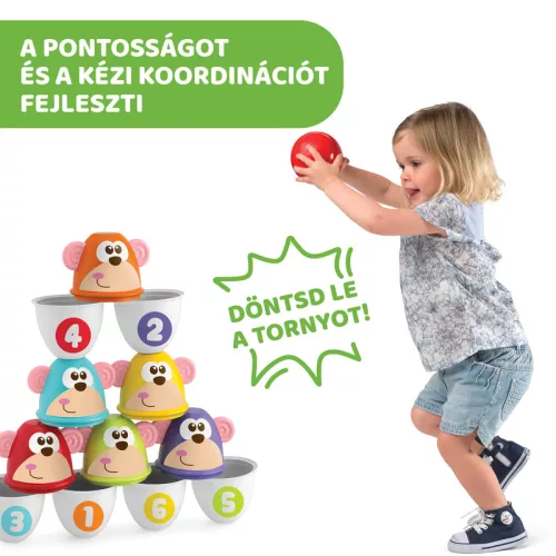 Monkey Strike - majmos bowling és építőjáték aktív sport és játék