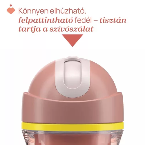 Sport Cup kulacs 266 ml duplafalú szívószálas csepegésmentes