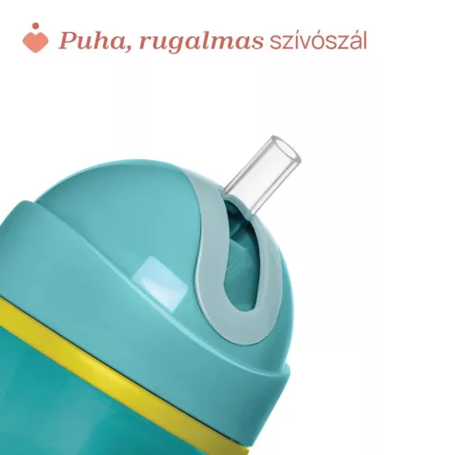 Sport Cup kulacs 266 ml duplafalú szívószálas csepegésmentes