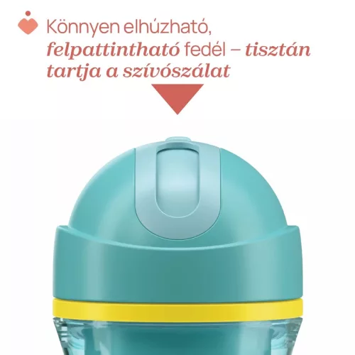 Sport Cup kulacs 266 ml duplafalú szívószálas csepegésmentes