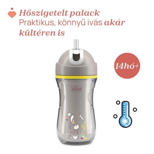 Sport Cup kulacs 266 ml duplafalú szívószálas csepegésmentes