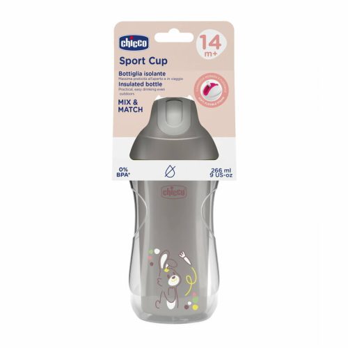 Chicco Sport Cup kulacs 266 ml duplafalú szívószálas csepegésmentes