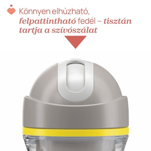 Sport Cup kulacs 266 ml duplafalú szívószálas csepegésmentes