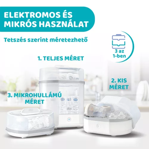 Elektromos gőzsterilizáló 3in1 elektromos és mikrós használat