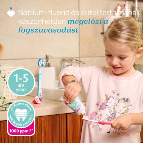 Eper ízű fogkrém fluoridos 50 ml xilittel 1-5 év