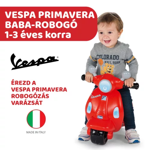 Vespa Primavera robogó 12-36 hó lábbal hajtós piros