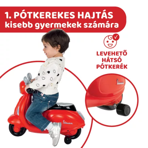 Vespa Primavera robogó 12-36 hó lábbal hajtós piros
