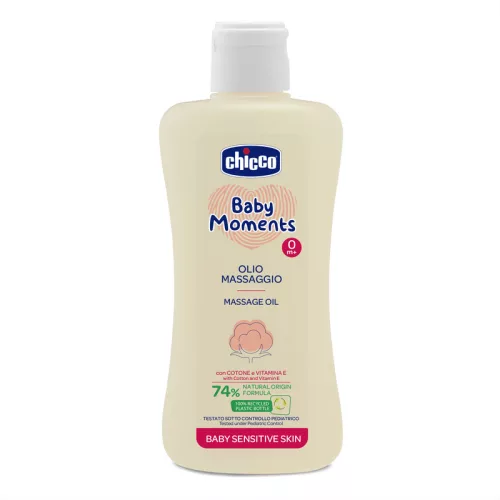 Babaolaj 200 ml -  sensitive Baby Moments gyapotmagolaj és E-vitamin