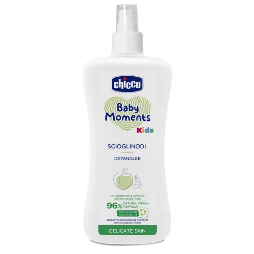 Kifésülő Spray 200 ml detangler - göndör, gubancos hajra - Kids mandula és őszibarack kivonattal
