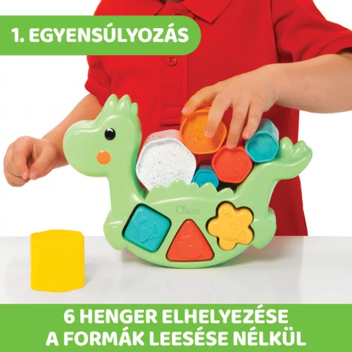 Hintázó dínó építőjáték 2in1 ECO+ ökoanyag