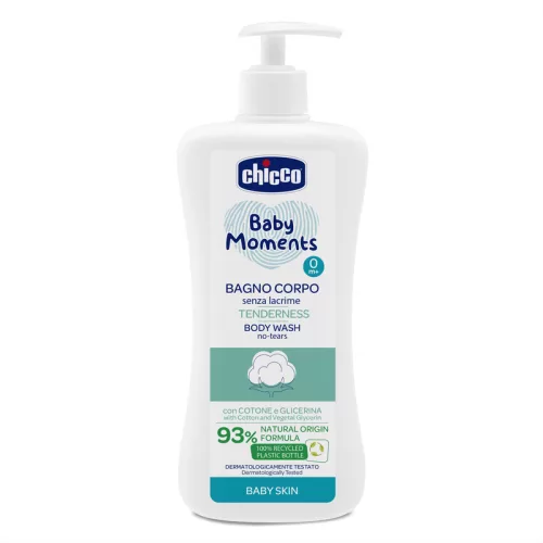 Fürdető Tenderness 500 ml - könnymentes Baby Moments gyapotmag-kivonattal és növényi glicerinnel