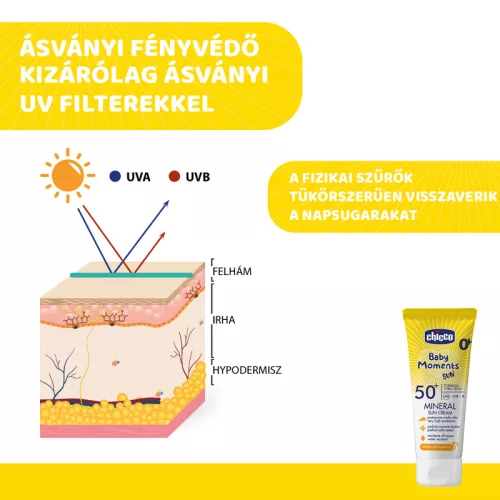 Ásványi Fényvédő krém SPF50+ (75 ml) UVA, UVB, INFRA sugárzás elleni nagyon magas védelem