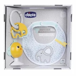   Feeding gift set - Étkezéshez ajándékszett előke-etetőszékjáték-rágóka