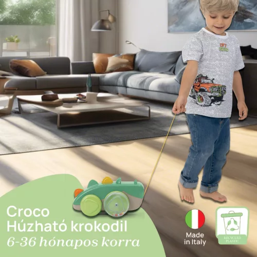Croco Pull Along ECO+ Húzható Krokodil járást ösztönző játék