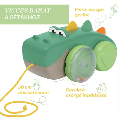 Croco Pull Along ECO+ Húzható Krokodil járást ösztönző játék