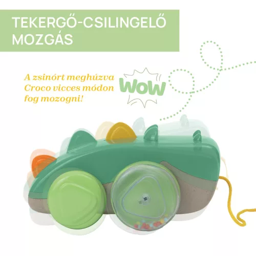 Croco Pull Along ECO+ Húzható Krokodil járást ösztönző játék
