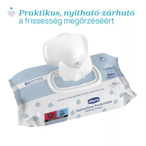 Törlőkendő illatos lótuszvizes 72 db érzékeny bőrre keményfedeles