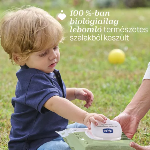 Törlőkendő Biológiailag lebomló 60 db illatmentes műanyagmentes