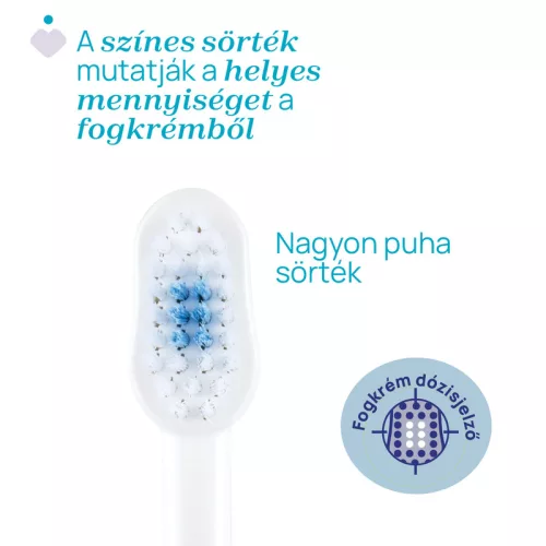 Fogkefe 3-6 év tejfogakhoz, tapadókorongos védőkupakkal