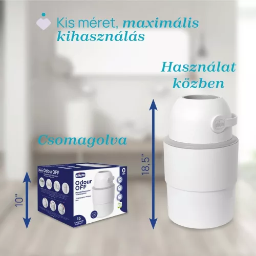 Teleszkópos pelenkatároló (15 db nejlonzsákkal) extra utántöltő-költség nélkül