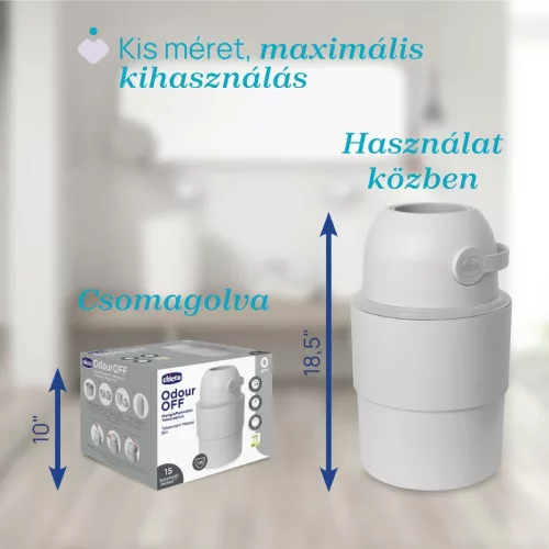 Teleszkópos pelenkatároló (15 db nejlonzsákkal) extra utántöltő-költség nélkül
