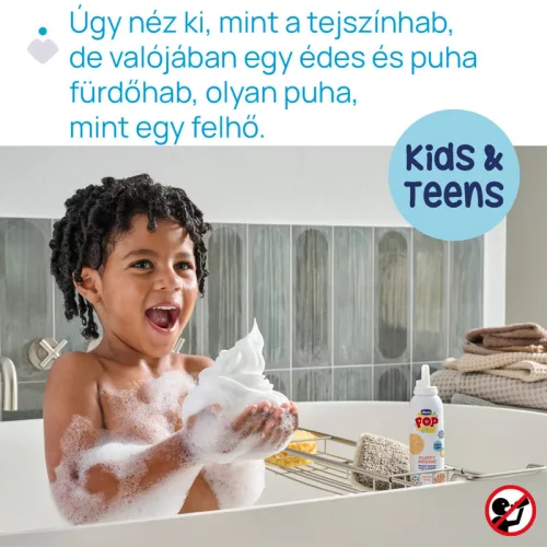 POP Habsampon és Fürdőhab Spray 200 ML vaníliás keksz illatú gyerekek és tinik részére