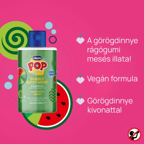 POP dinnyés tusfürdő 300 ML gyerekek és tinik részére