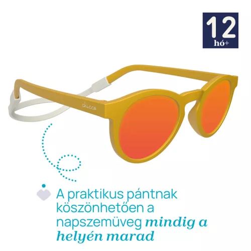 Napszemüveg 12m+ szilikonpánttal és tükörlencsével 2026 UVA-UVB magas védelem