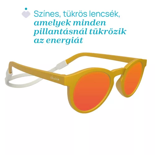 Napszemüveg 12m+ szilikonpánttal és tükörlencsével 2026 UVA-UVB magas védelem