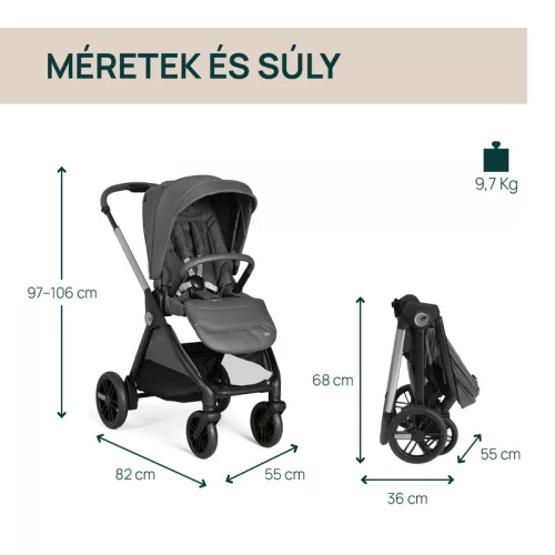 BELLAGIO Trio babakocsi önműködő záródással 22 kg-ig