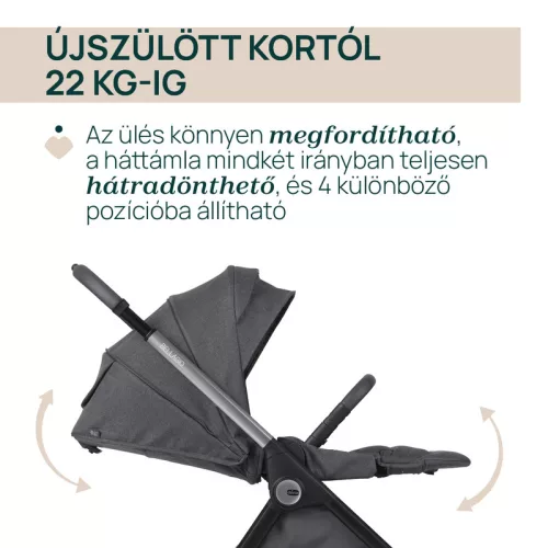 BELLAGIO Trio babakocsi önműködő záródással 22 kg-ig