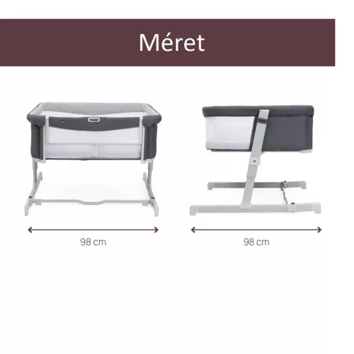 Next2me Twins iker babaágy felnőttágy mellé is rögzíthető, 0-6 hó