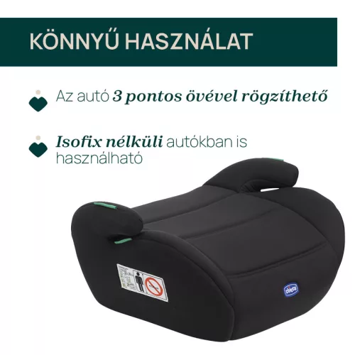 Quasar i-Size ülésmagasító 126-150 cm isofix nélküli autóba