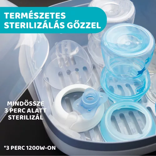 Sterilizáló mikrohullámú sütőbe 600-1200 Watt, 3-8 perc