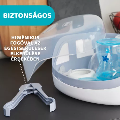Sterilizáló mikrohullámú sütőbe 600-1200 Watt, 3-8 perc