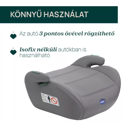 Quasar i-Size ülésmagasító 135-150 cm isofix nélküli autóba